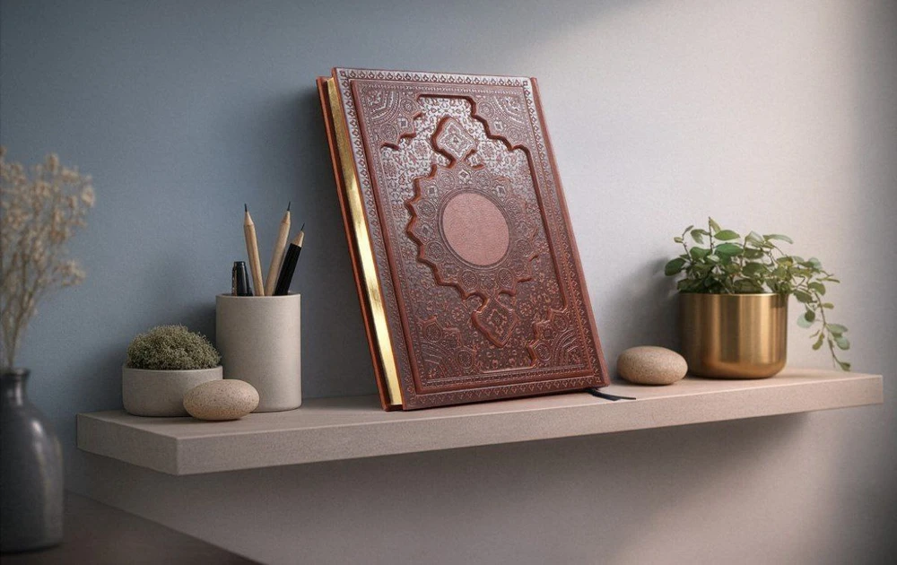 yearbook-59 سالنامه حافظ وزیری ترموبرجسته طرح شمس لب طلا - کد 59