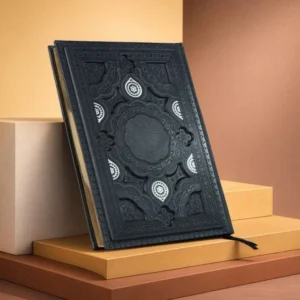 سالنامه حافظ وزیری ترمو مشکی برجسته لب طلا - کد 61